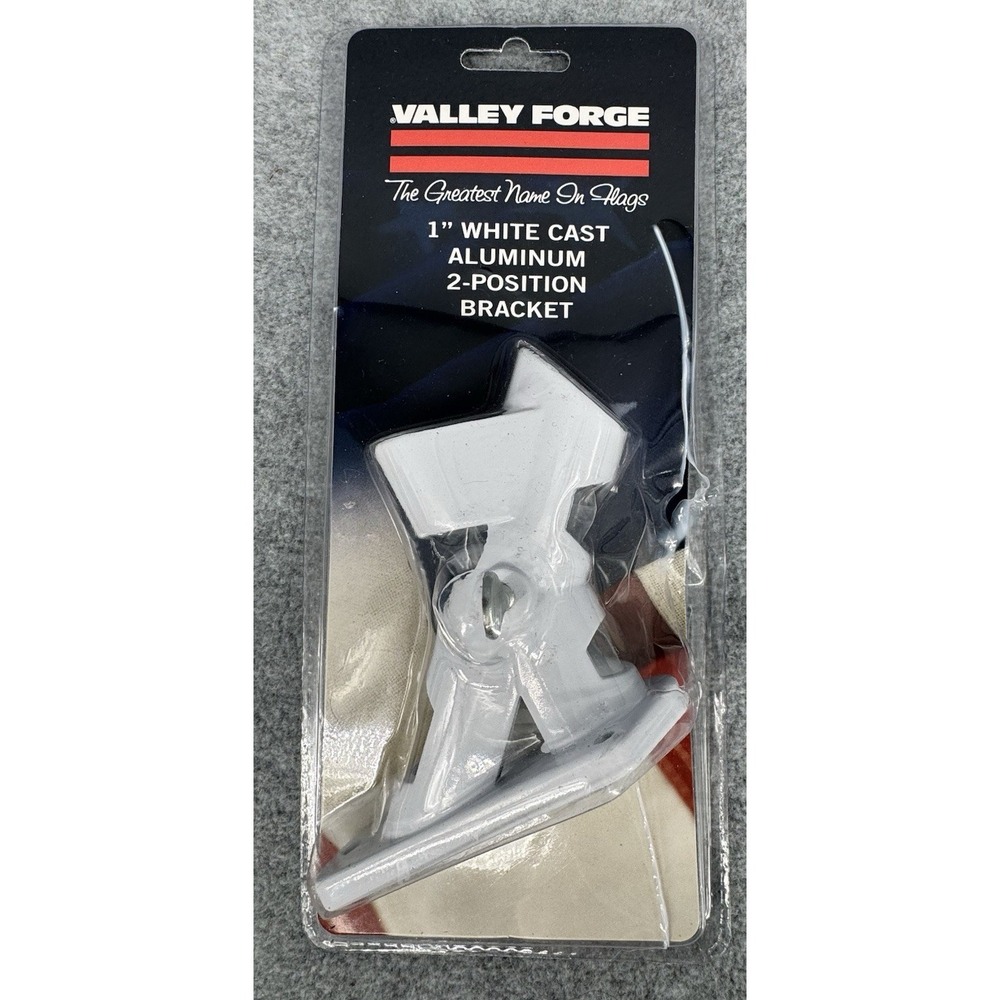 1" Flag Pole Bracket White Cast‎ Aluminum Wall Mount 2 Position Holder
